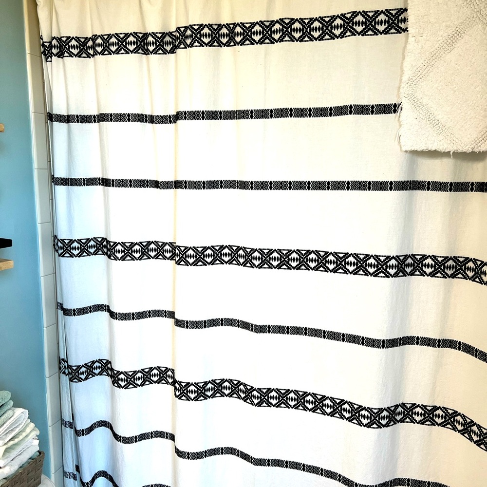 Boho style shower curtain